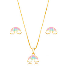Conjunto Infantil Arco-Íris — Colar e Brincos