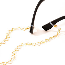 Cordão para Óculos Corações Dourado
