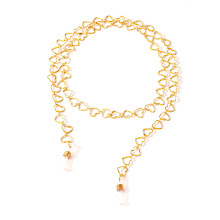 Choker de Corações com Pérolas Dourado